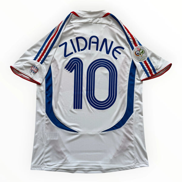 2006 Adidas France World Cup Zinedine Zidane MENS Jersey Shirt Away Kit Vintage Retro Embroidered Gold