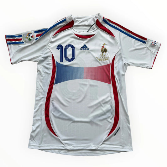 2006 Adidas France World Cup Zinedine Zidane MENS Jersey Shirt Away Kit Vintage Retro Embroidered Gold