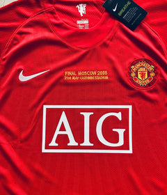 Ronaldo 2007/2008 UCL Final Manchester United Nike Long Sleeve MENS Jersey UEFA Champions League