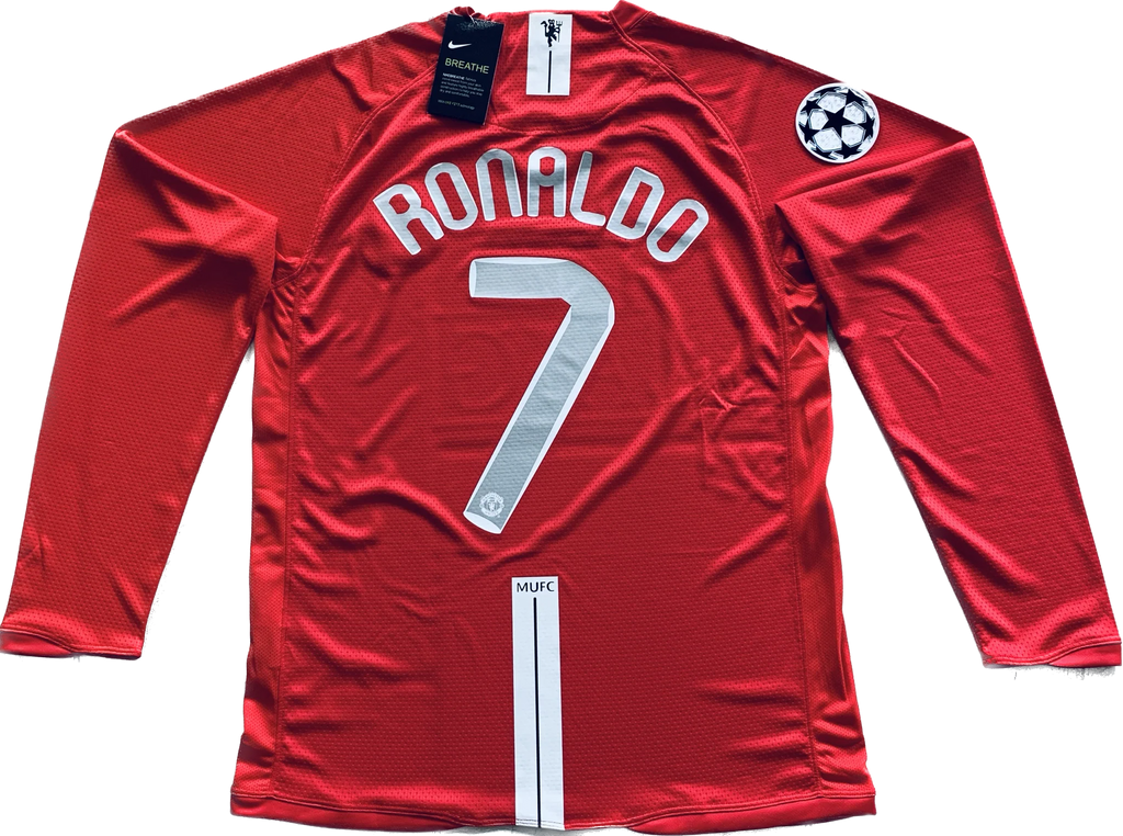 Ronaldo 2007/2008 UCL Final Manchester United Nike Long Sleeve MENS Jersey UEFA Champions League