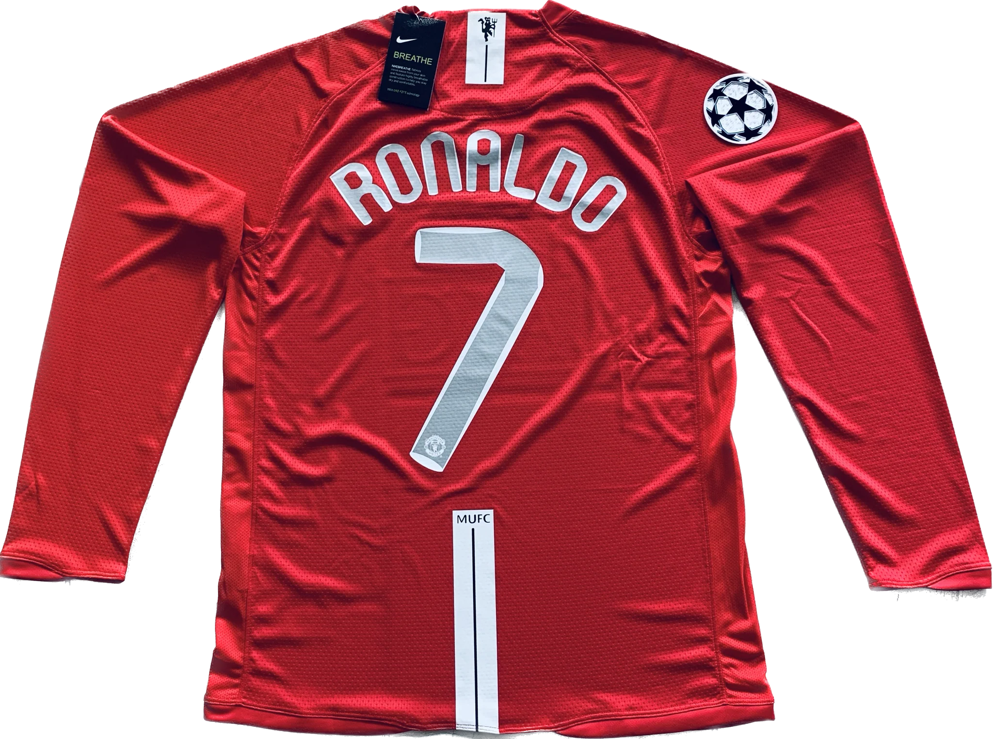 Ronaldo 2007/2008 UCL Final Manchester United Nike Long Sleeve MENS Jersey UEFA Champions League