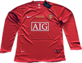 Ronaldo 2007/2008 UCL Final Manchester United Nike Long Sleeve MENS Jersey UEFA Champions League