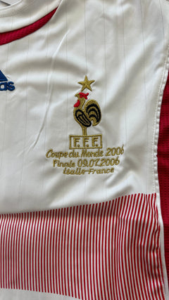 2006 Adidas France World Cup Zinedine Zidane MENS Jersey Shirt Away Kit Vintage Retro Embroidered Gold