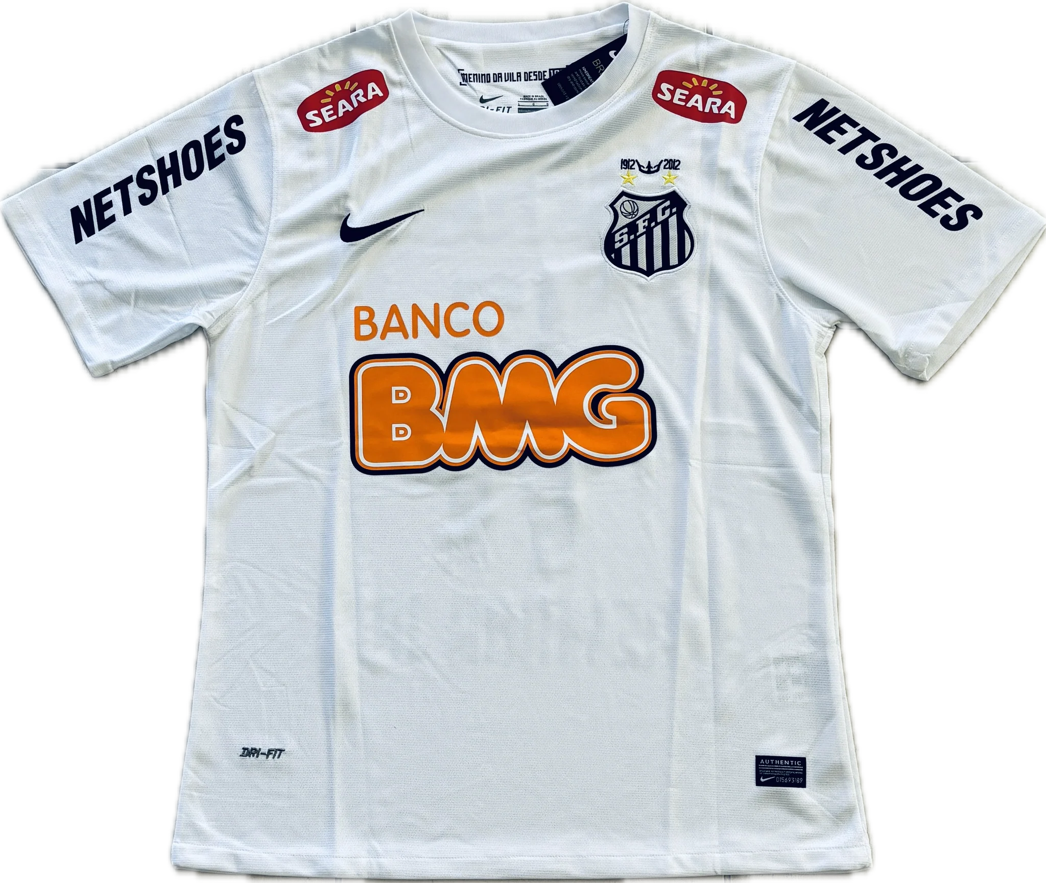 Neymar JR 11 Nike Santos FC Soccer Jersey Classic White Football Shirt MENS