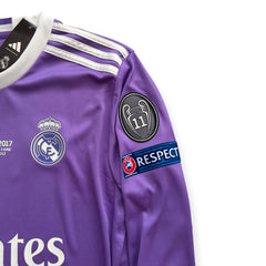 Ronaldo Jersey #7 Madrid 2016-2017 Adidas Real Madrid Long Sleeve Soccer Jersey Champions Cardiff Purple MENS UCL